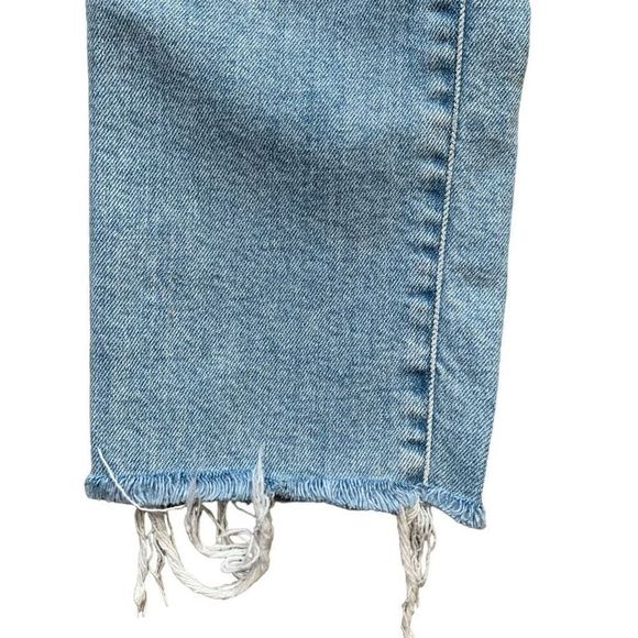 Madewell The Perfect Vintage Jean Light Wash High Rise Mom Distressed Hem Petite - Picture 4 of 11